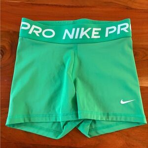 Nike Spring Green 3” Athletic Compression Shorts with White Swoosh
